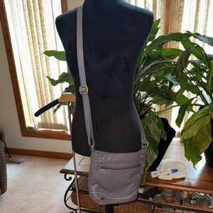 Born Soft Leather Gray Crossbody Bag